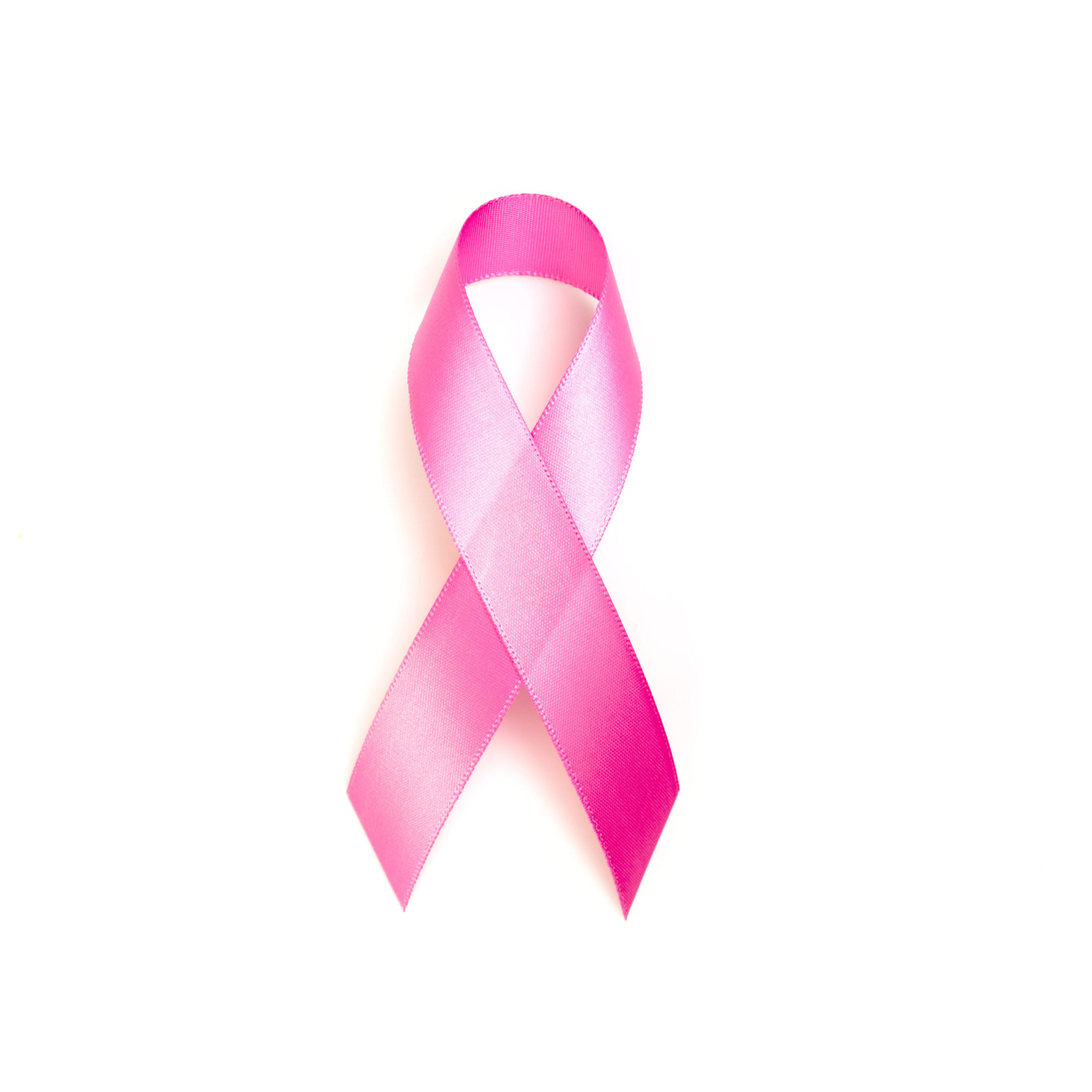 World cancer day : Breast Cancer Awareness Ribbon on white Background